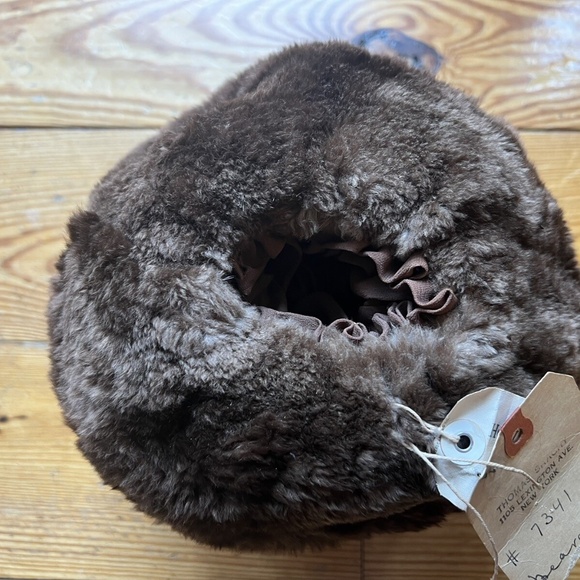 Vtg Brown Sheared Beaver Fur Hand Warmer Muff & Matching Sheared Beaver Collar - Picture 2 of 8